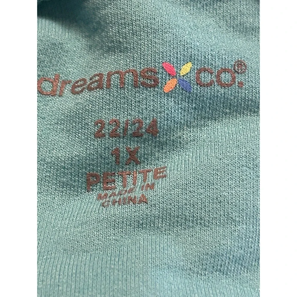 DREAMS & CO ROBE SIZE 1X 22/24 POCKETS FULL ZIP Green Housecoat Robe Short Slv